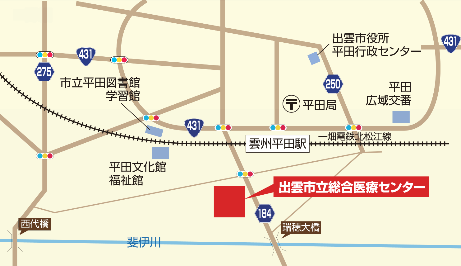 病院周辺地図